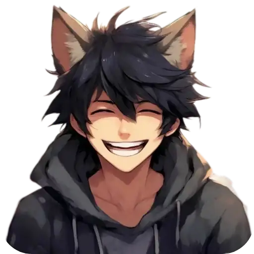 Стикеры для телеграмм и Whatsapp Anime Boy wolf