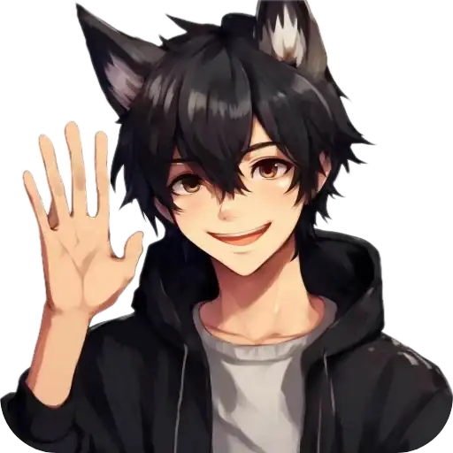 Стикеры для телеграмм и Whatsapp Anime Boy wolf