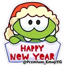 Emoji для телеграмм и Whatsapp Набор Emoji New Year Om Nom Новогодний Ам Ням