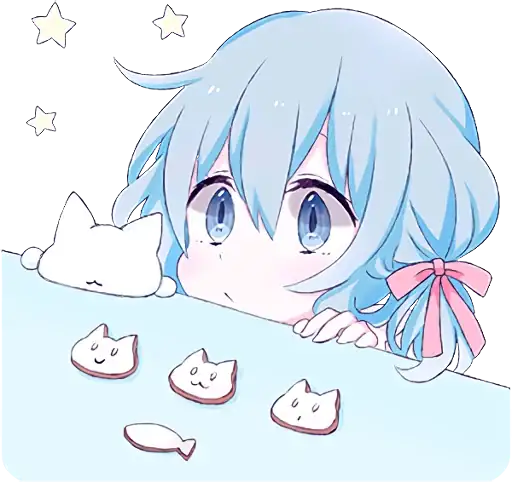 Стикеры для телеграмм и Whatsapp Light Blue Girl :: @line_stickers