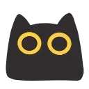 Стикеры Набор Emoji black kitty